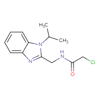 Chemical structure of 2-chloro-N-{[1-(propan-2-yl)-1H-1,3-benzodiazol-2-yl]methyl}acetamide - CSSB02005064762
