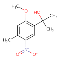 Chemical structure of 2-(2-methoxy-4-methyl-5-nitrophenyl)propan-2-ol - CSSB21246266572