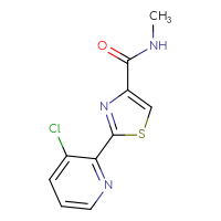 Chemical structure of 2-(3-chloropyridin-2-yl)-N-methyl-1,3-thiazole-4-carboxamide - CSSB02268888669