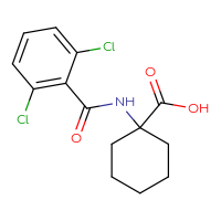 Chemical structure of 1-(2,6-dichlorobenzamido)cyclohexane-1-carboxylic acid - CSSB00031361341