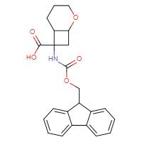 Chemical structure of 7-({[(9H-fluoren-9-yl)methoxy]carbonyl}amino)-2-oxabicyclo[4.2.0]octane-7-carboxylic acid - CSSB00117538961