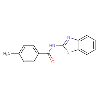 Chemical structure of N-(1,3-benzothiazol-2-yl)-4-methylbenzamide - CSSB00103891197