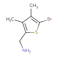 Chemical structure of 1-(5-bromo-3,4-dimethylthiophen-2-yl)methanamine - CSSB02125676256