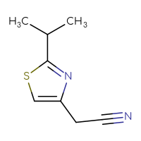 Chemical structure of 2-[2-(propan-2-yl)-1,3-thiazol-4-yl]acetonitrile - CSSB00000743589