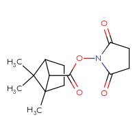 Chemical structure of 2,5-dioxopyrrolidin-1-yl 1,6,6-trimethylbicyclo[2.1.1]hexane-5-carboxylate - CSSB20270179311