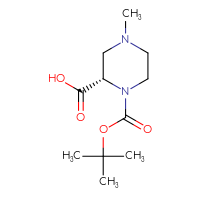 Chemical structure of (2S)-1-[(tert-butoxy)carbonyl]-4-methylpiperazine-2-carboxylic acid - CSSB00134770268