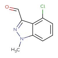 Chemical structure of 4-chloro-1-methyl-1H-indazole-3-carbaldehyde - CSSB00000099250