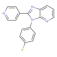 Chemical structure of 4-[3-(4-fluorophenyl)-3H-imidazo[4,5-b]pyridin-2-yl]pyridine - CSSB00159265732