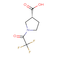 Chemical structure of (3R)-1-(2,2,2-trifluoroacetyl)pyrrolidine-3-carboxylic acid - CSSB02516812159