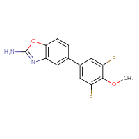 Chemical structure of 5-(3,5-difluoro-4-methoxyphenyl)-1,3-benzoxazol-2-amine - CSSB06581614710