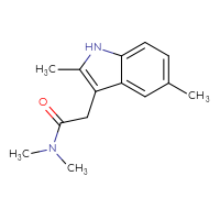Chemical structure of 2-(2,5-dimethyl-1H-indol-3-yl)-N,N-dimethylacetamide - CSSB02495324230