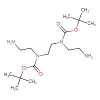 Chemical structure of tert-butyl N-(2-aminoethyl)-N-{2-[(2-aminoethyl)[(tert-butoxy)carbonyl]amino]ethyl}carbamate - CSSB00160484835