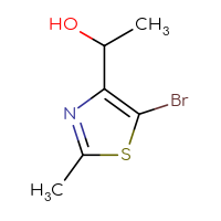 Chemical structure of 1-(5-bromo-2-methyl-1,3-thiazol-4-yl)ethan-1-ol - CSSB00153429548