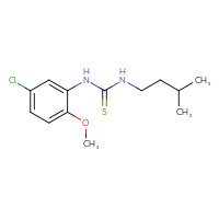Chemical structure of 1-(5-chloro-2-methoxyphenyl)-3-(3-methylbutyl)thiourea - CSSB00104123811