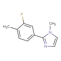 Chemical structure of 2-(3-fluoro-4-methylphenyl)-1-methyl-1H-imidazole - CSSB00025787682