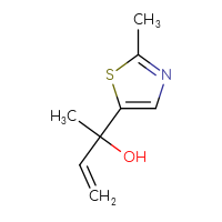 Chemical structure of 2-(2-methyl-1,3-thiazol-5-yl)but-3-en-2-ol - CSSB02516925839