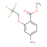 Chemical structure of methyl 4-amino-2-(2,2,2-trifluoroethoxy)benzoate - CSSB00007107206