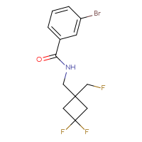Chemical structure of 3-bromo-N-{[3,3-difluoro-1-(fluoromethyl)cyclobutyl]methyl}benzamide - CSSB06316069823