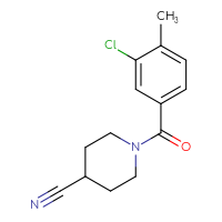 Chemical structure of 1-(3-chloro-4-methylbenzoyl)piperidine-4-carbonitrile - CSSB00001055146
