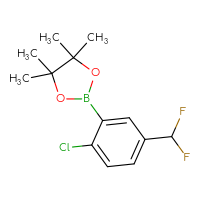 Chemical structure of 2-[2-chloro-5-(difluoromethyl)phenyl]-4,4,5,5-tetramethyl-1,3,2-dioxaborolane - CSSB00010042747