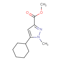 Chemical structure of methyl 5-cyclohexyl-1-methyl-1H-pyrazole-3-carboxylate - CSSB02520877948