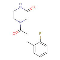 Chemical structure of 4-[3-(2-fluorophenyl)propanoyl]piperazin-2-one - CSSB00103810631