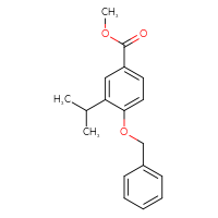 Chemical structure of methyl 4-(benzyloxy)-3-(propan-2-yl)benzoate - CSSB06258666172