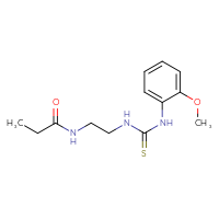 Chemical structure of N-(2-{[(2-methoxyphenyl)carbamothioyl]amino}ethyl)propanamide - CSSB01039340131
