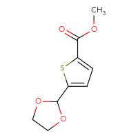 Chemical structure of methyl 5-(1,3-dioxolan-2-yl)thiophene-2-carboxylate - CSSB00010179192