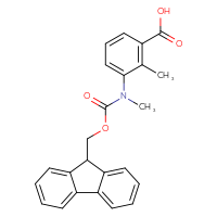 Chemical structure of 3-({[(9H-fluoren-9-yl)methoxy]carbonyl}(methyl)amino)-2-methylbenzoic acid - CSSB00135416711
