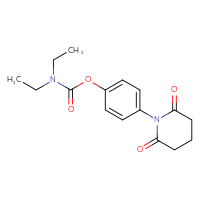 Chemical structure of 4-(2,6-dioxopiperidin-1-yl)phenyl N,N-diethylcarbamate - CSSB21432560026