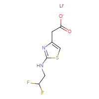 Chemical structure of lithium(1+) 2-{2-[(2,2-difluoroethyl)amino]-1,3-thiazol-4-yl}acetate - CSSB00025785960