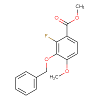 Chemical structure of methyl 3-(benzyloxy)-2-fluoro-4-methoxybenzoate - CSSB14927054999