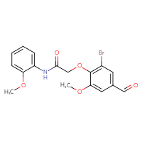 Chemical structure of 2-(2-bromo-4-formyl-6-methoxyphenoxy)-N-(2-methoxyphenyl)acetamide - CSSB00015197253