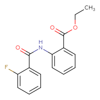 Chemical structure of ethyl 2-(2-fluorobenzamido)benzoate - CSSB00028008555