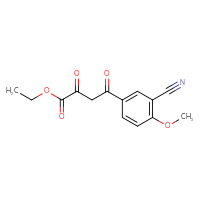 Chemical structure of ethyl 4-(3-cyano-4-methoxyphenyl)-2,4-dioxobutanoate - CSSB21495886645