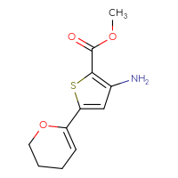 Chemical structure of methyl 3-amino-5-(3,4-dihydro-2H-pyran-6-yl)thiophene-2-carboxylate - CSSB06589991594