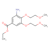 Chemical structure of ethyl 3-amino-4,5-bis(2-methoxyethoxy)benzoate - CSSB06629247722