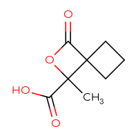 Chemical structure of 1-methyl-3-oxo-2-oxaspiro[3.3]heptane-1-carboxylic acid - CSSB07095383946
