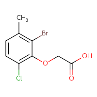 Chemical structure of 2-(2-bromo-6-chloro-3-methylphenoxy)acetic acid - CSSB21432566175