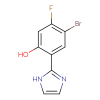 Chemical structure of 4-bromo-5-fluoro-2-(1H-imidazol-2-yl)phenol - CSSB00102420484