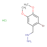 Chemical structure of [(2-bromo-4,5-dimethoxyphenyl)methyl]hydrazine hydrochloride - CSSB00000736330