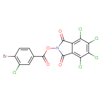 Chemical structure of 4,5,6,7-tetrachloro-1,3-dioxo-2,3-dihydro-1H-isoindol-2-yl 4-bromo-3-chlorobenzoate - CSSB20270229869