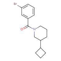 Chemical structure of 1-(3-bromobenzoyl)-3-cyclobutylpiperidine - CSSB00048676872
