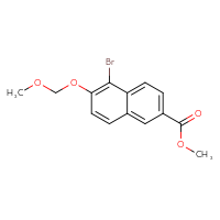 Chemical structure of methyl 5-bromo-6-(methoxymethoxy)naphthalene-2-carboxylate - CSSB15117902747