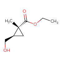 Chemical structure of ethyl (1R,2R)-2-(hydroxymethyl)-1-methylcyclopropane-1-carboxylate - CSSB00016247454