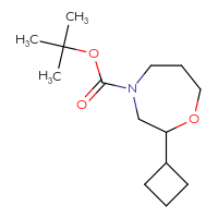 Chemical structure of tert-butyl 2-cyclobutyl-1,4-oxazepane-4-carboxylate - CSSB06417109623