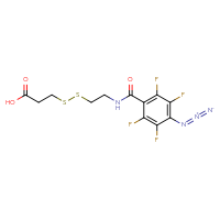 Chemical structure of 3-({2-[(4-azido-2,3,5,6-tetrafluorophenyl)formamido]ethyl}disulfanyl)propanoic acid - CSSB03436546671