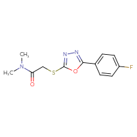 Chemical structure of 2-{[5-(4-fluorophenyl)-1,3,4-oxadiazol-2-yl]sulfanyl}-N,N-dimethylacetamide - CSSB00104021565