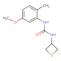 Chemical structure of 1-(5-methoxy-2-methylphenyl)-3-(thietan-3-yl)urea - CSSB01410059455